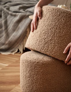 Hocker Mit Teddy-Stoff