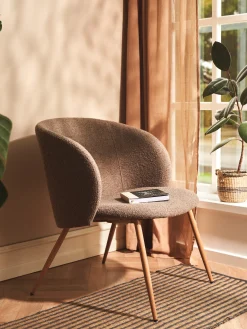 Loungesessel Mit Bouclé-Stoff