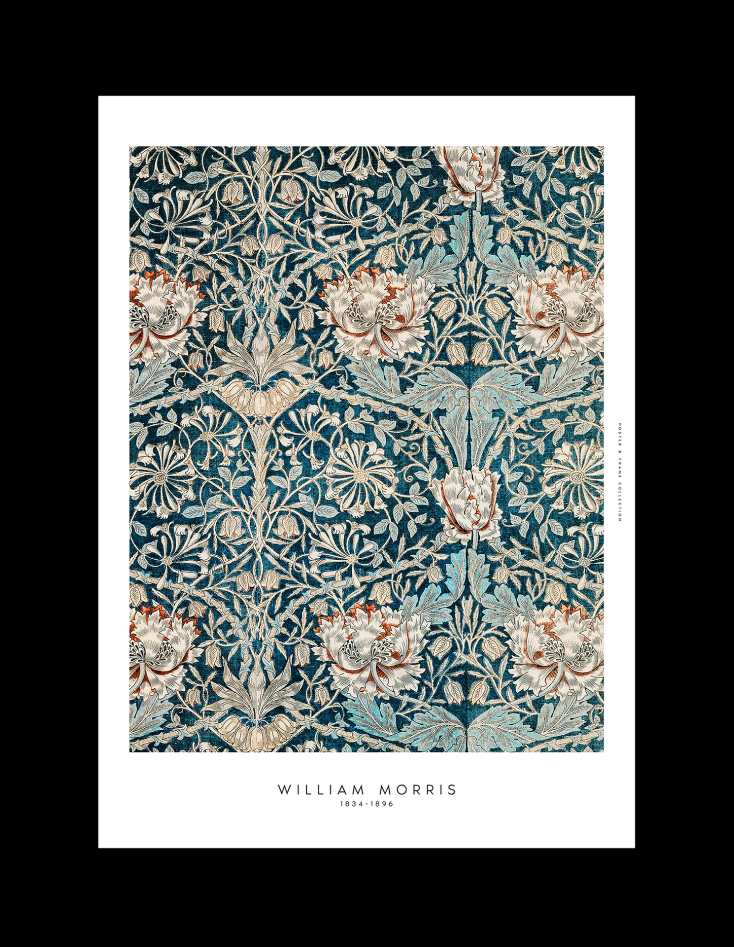 Poster Blue Flowers 50 X 70