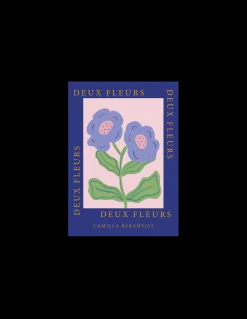 Poster Deux Fleurs Dunkelblau A4