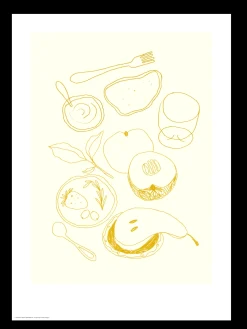 Poster Køkkenkunst Gelb 50 X 70