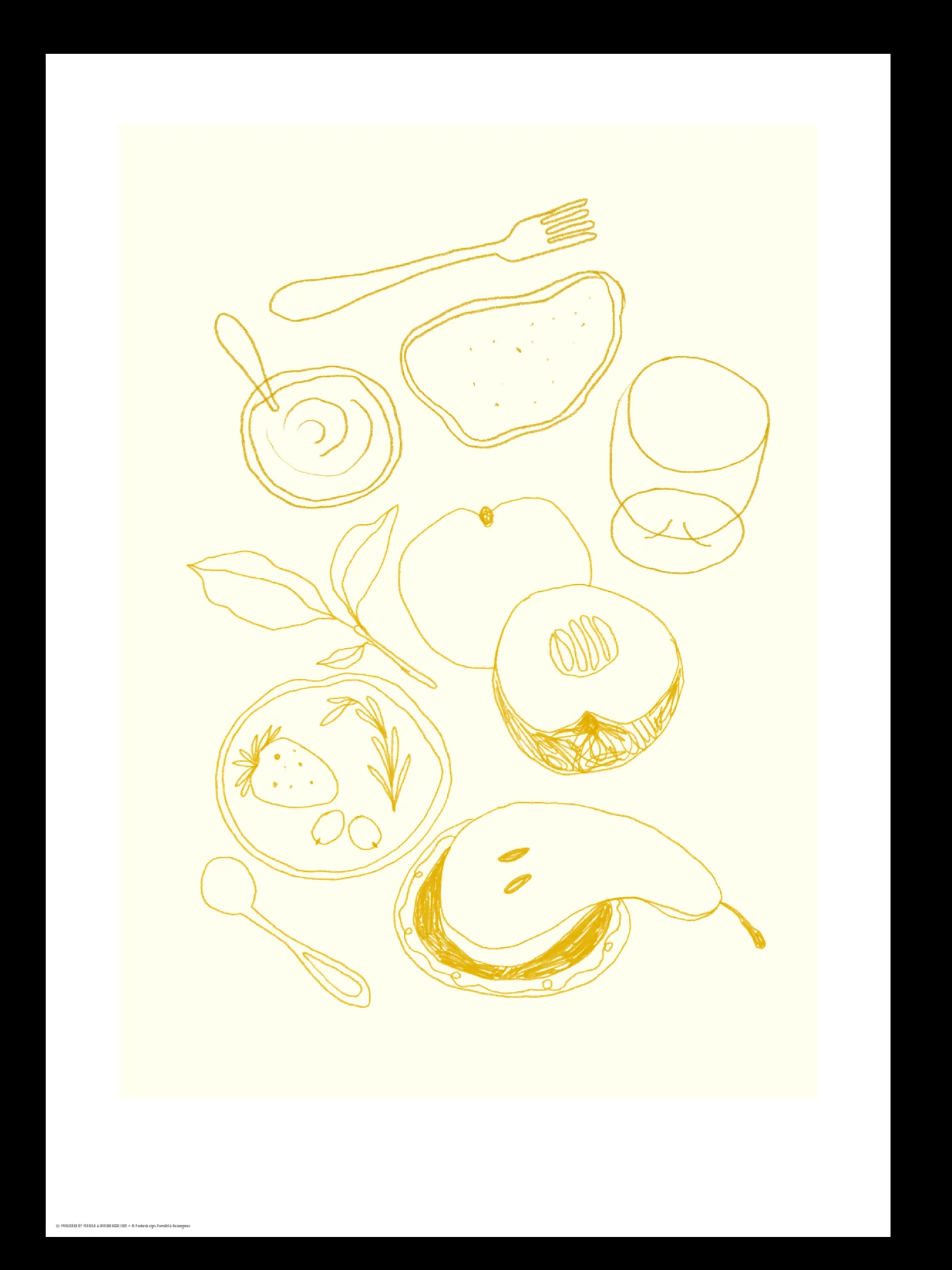 Poster Køkkenkunst Gelb 50 X 70