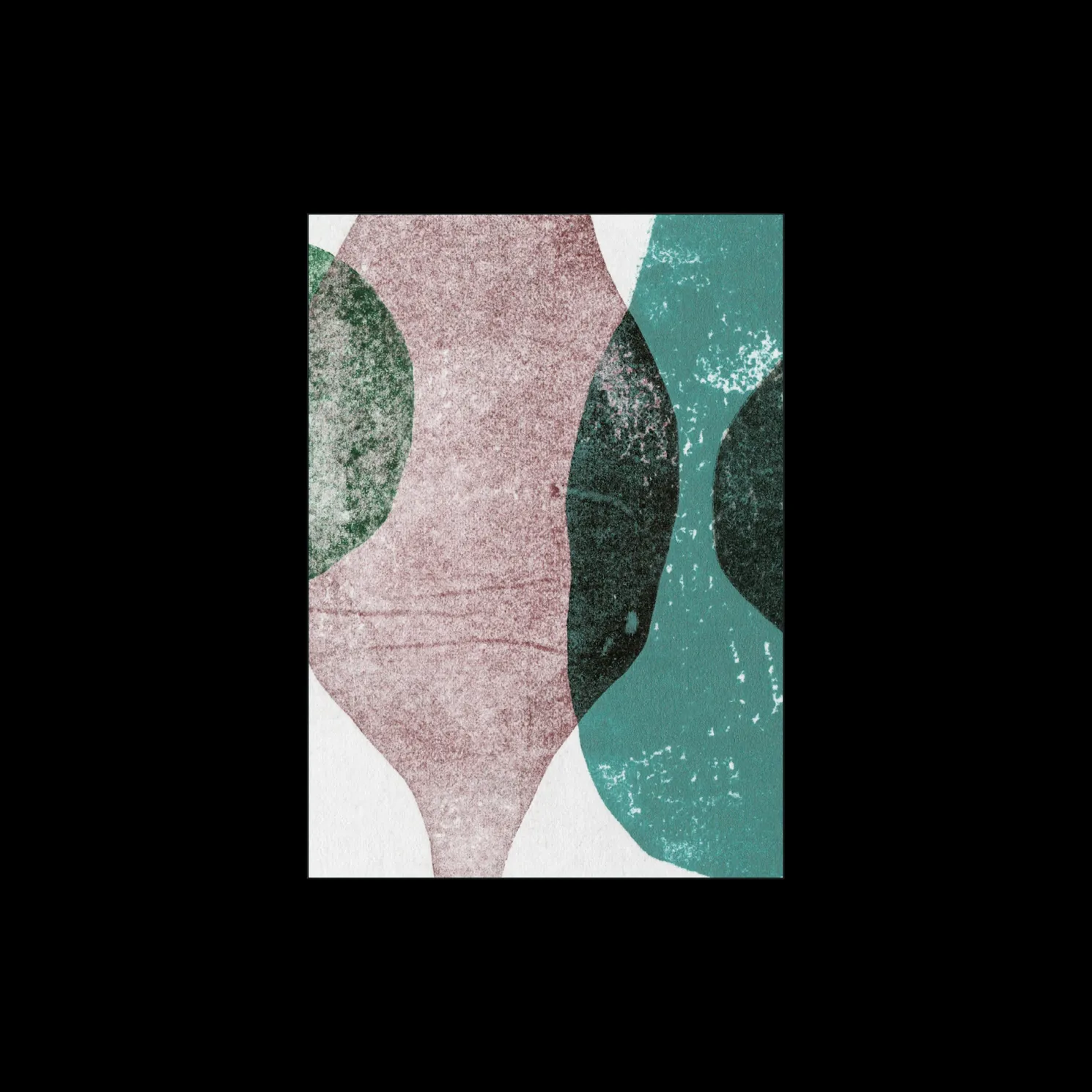 Poster Poppy Seed - 2 Cacao/Teal 50 X 70