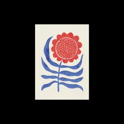 Poster Red Flower / Lino Print A3