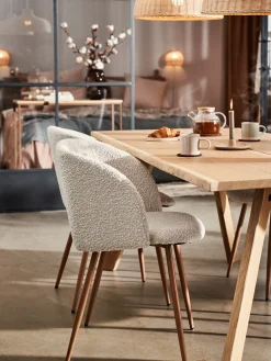 Stuhl Mit Bouclé-Stoff