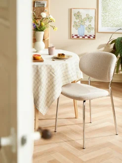 Stuhl Mit Bouclé-Stoff