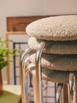 Stuhl Mit Bouclé-Stoff